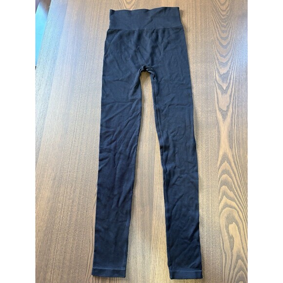 Pink Republic Juniors Leggings Size Small Black Stretch Mid-Rise Ribbed - Picture 9 of 13